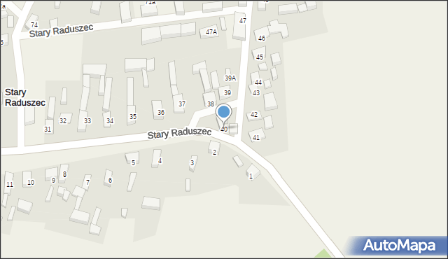 Stary Raduszec, Stary Raduszec, 40, mapa Stary Raduszec