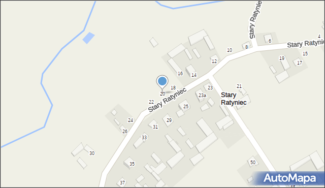 Stary Ratyniec, Stary Ratyniec, 20, mapa Stary Ratyniec