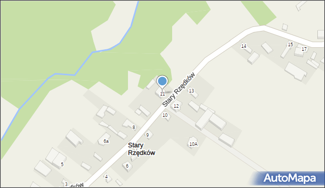 Stary Rzędków, Stary Rzędków, 11, mapa Stary Rzędków