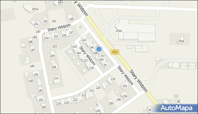 Stary Widzim, Stary Widzim, 249, mapa Stary Widzim