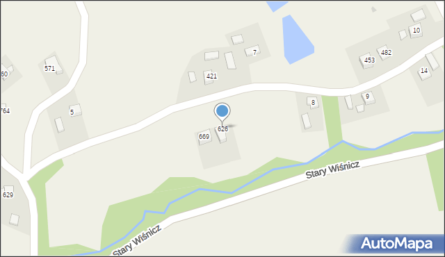 Stary Wiśnicz, Stary Wiśnicz, 626, mapa Stary Wiśnicz