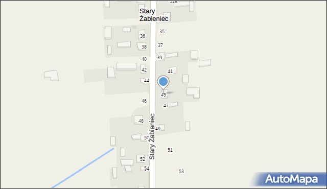 Stary Żabieniec, Stary Żabieniec, 45, mapa Stary Żabieniec