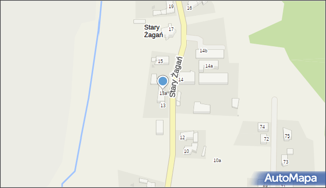 Stary Żagań, Stary Żagań, 13a, mapa Stary Żagań