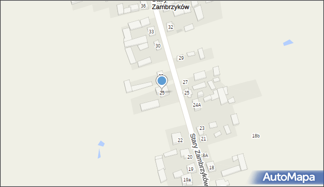 Stary Zambrzyków, Stary Zambrzyków, 25, mapa Stary Zambrzyków