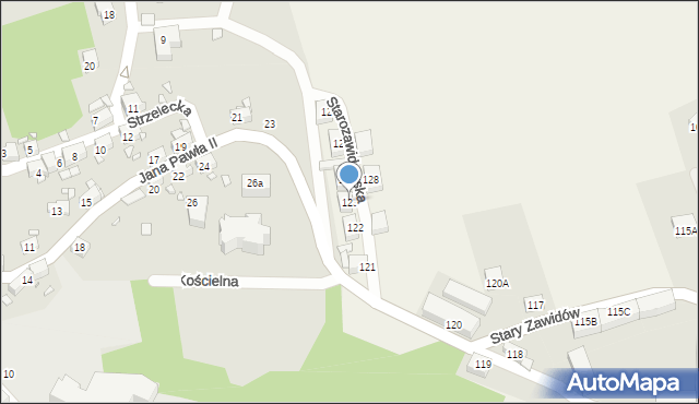 Stary Zawidów, Starozawidowska, 123, mapa Stary Zawidów