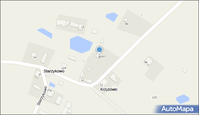 Starzykowo, Starzykowo, 10, mapa Starzykowo