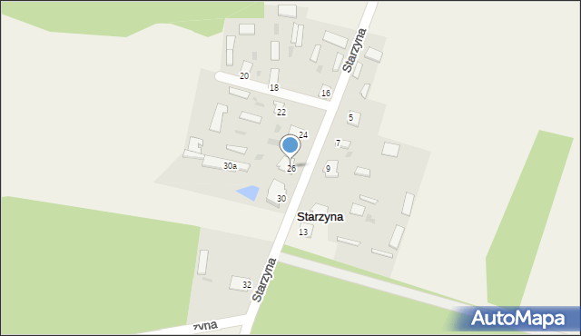 Starzyna, Starzyna, 26, mapa Starzyna