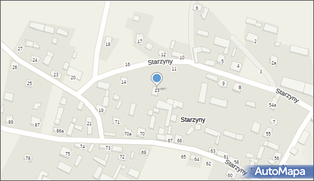 Starzyny, Starzyny, 13, mapa Starzyny