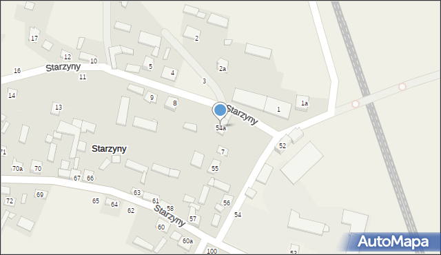 Starzyny, Starzyny, 54a, mapa Starzyny