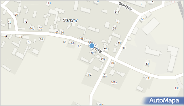 Starzyny, Starzyny, 60, mapa Starzyny