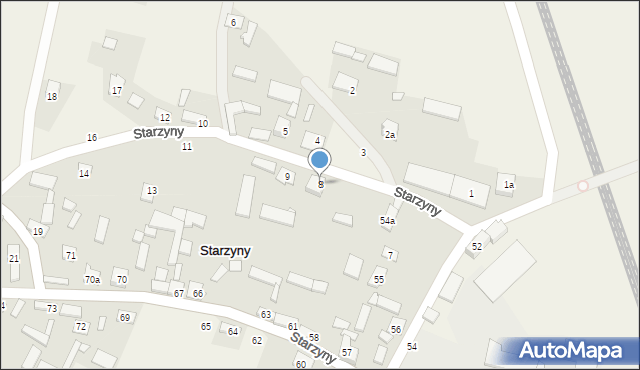 Starzyny, Starzyny, 8, mapa Starzyny