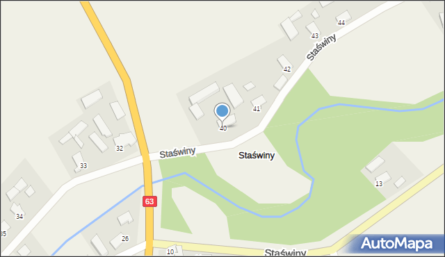 Staświny, Staświny, 40, mapa Staświny