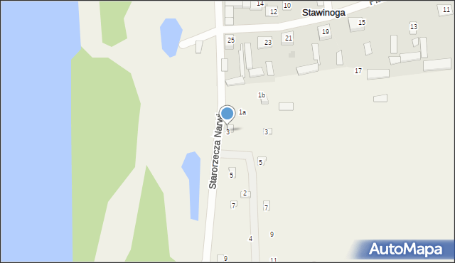 Stawinoga, Starorzecza Narwi, 3, mapa Stawinoga