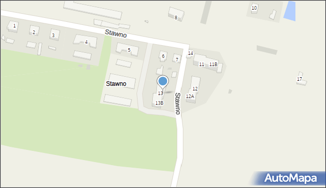 Stawno, Stawno, 13A, mapa Stawno