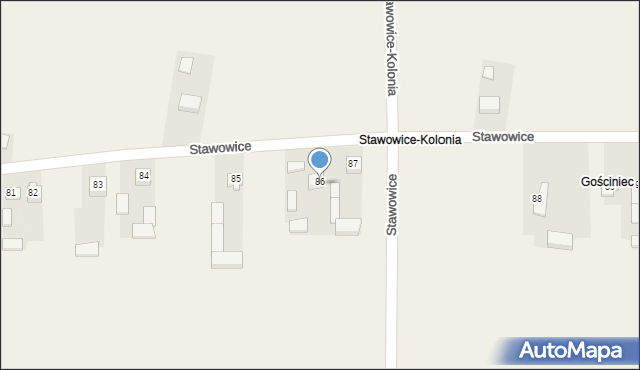 Stawowice, Stawowice-Kolonia, 86a, mapa Stawowice