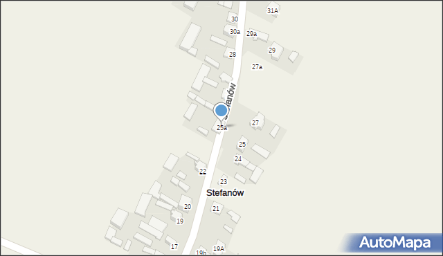 Stefanów, Stefanów, 25a, mapa Stefanów