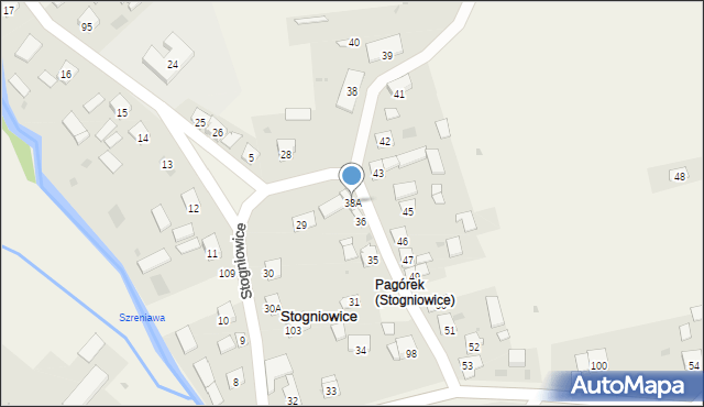 Stogniowice, Stogniowice, 38A, mapa Stogniowice