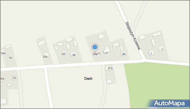 Stojeszyn Drugi, Stojeszyn Drugi, 89a, mapa Stojeszyn Drugi