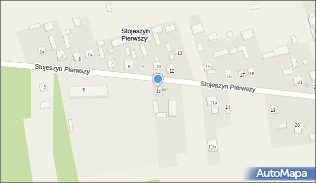 Stojeszyn Pierwszy, Stojeszyn Pierwszy, 11, mapa Stojeszyn Pierwszy