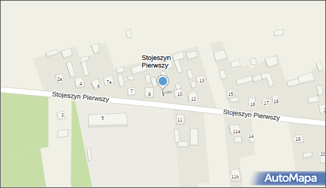 Stojeszyn Pierwszy, Stojeszyn Pierwszy, 9, mapa Stojeszyn Pierwszy