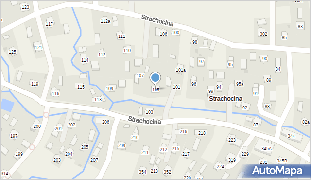 Strachocina, Strachocina, 105, mapa Strachocina