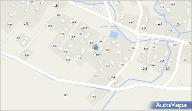 Strachocina, Strachocina, 195, mapa Strachocina