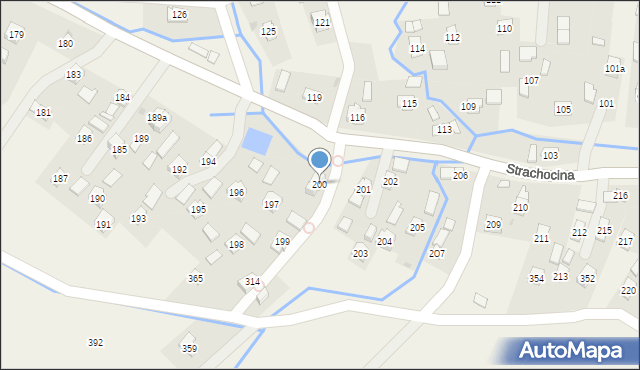 Strachocina, Strachocina, 200, mapa Strachocina