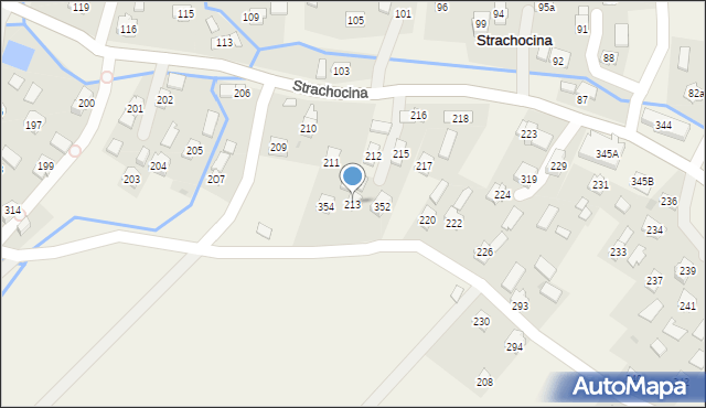 Strachocina, Strachocina, 213, mapa Strachocina