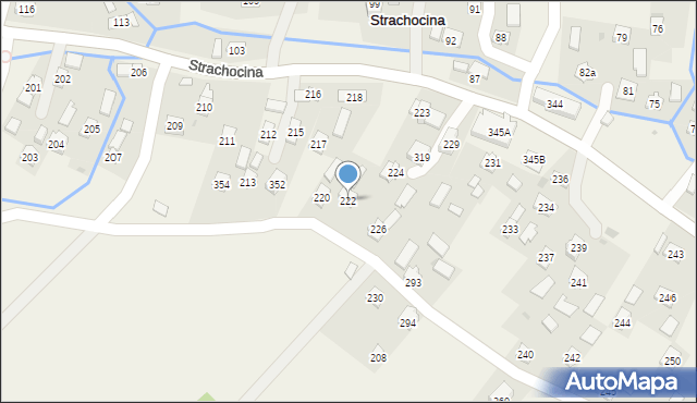 Strachocina, Strachocina, 222, mapa Strachocina