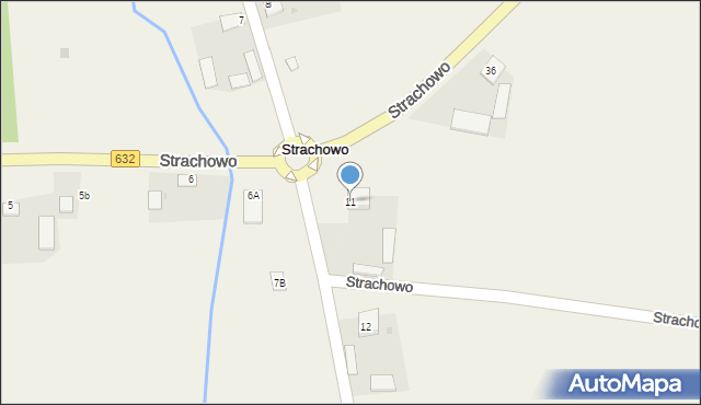 Strachowo, Strachowo, 11, mapa Strachowo