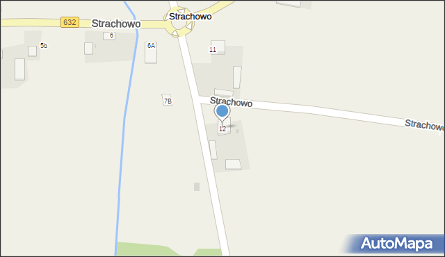 Strachowo, Strachowo, 12, mapa Strachowo