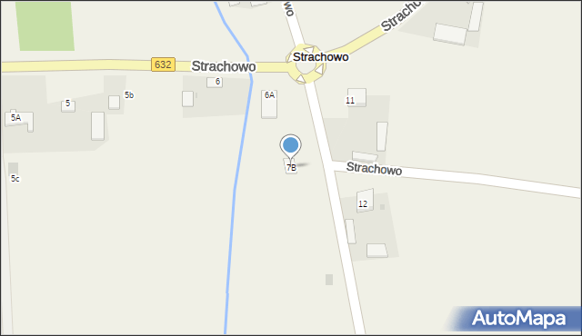 Strachowo, Strachowo, 7B, mapa Strachowo