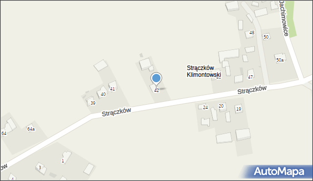 Strączków, Strączków, 42, mapa Strączków