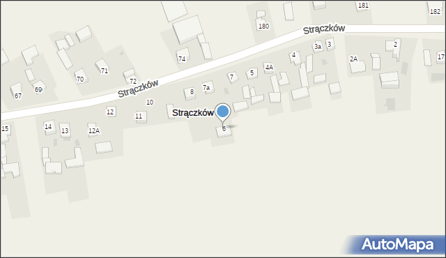 Strączków, Strączków, 6, mapa Strączków