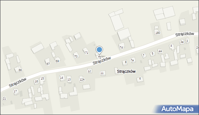 Strączków, Strączków, 72, mapa Strączków