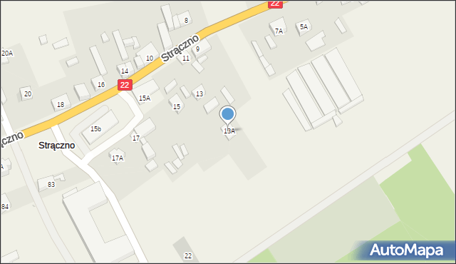 Strączno, Strączno, 13A, mapa Strączno