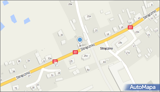 Strączno, Strączno, 28, mapa Strączno