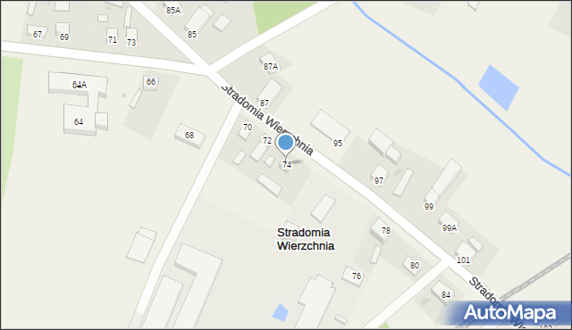 Stradomia Wierzchnia, Stradomia Wierzchnia, 74, mapa Stradomia Wierzchnia