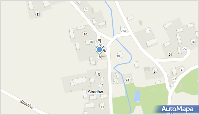 Stradów, Stradów, 39, mapa Stradów