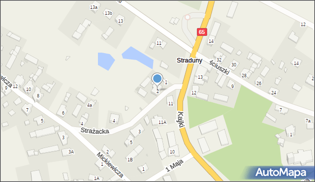 Straduny, Strażacka, 2, mapa Straduny