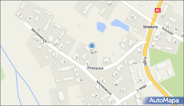 Straduny, Strażacka, 4A, mapa Straduny