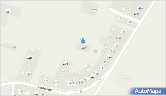 Straszęcin, Straszęcin, 134b, mapa Straszęcin