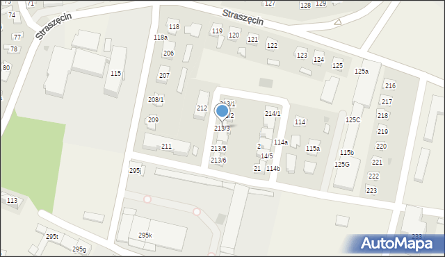 Straszęcin, Straszęcin, 213/3, mapa Straszęcin