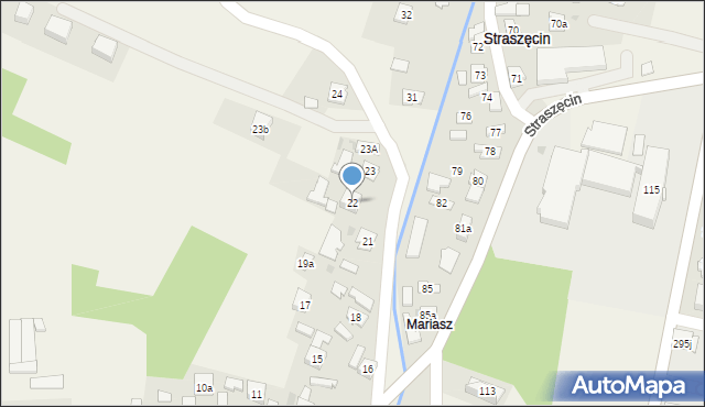 Straszęcin, Straszęcin, 22, mapa Straszęcin