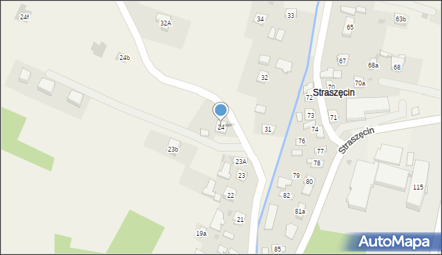 Straszęcin, Straszęcin, 24, mapa Straszęcin