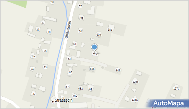 Straszęcin, Straszęcin, 62a, mapa Straszęcin