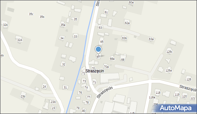 Straszęcin, Straszęcin, 67, mapa Straszęcin