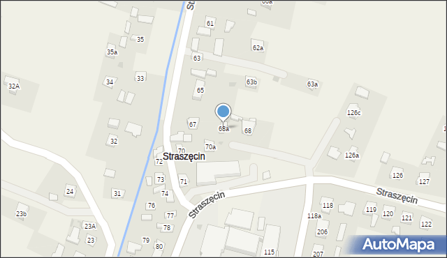 Straszęcin, Straszęcin, 68a, mapa Straszęcin