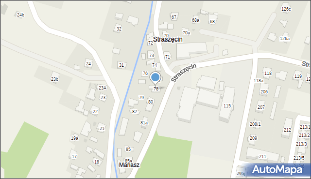 Straszęcin, Straszęcin, 78, mapa Straszęcin