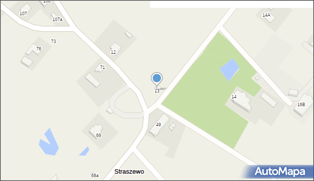 Straszewo, Straszewo, 13, mapa Straszewo